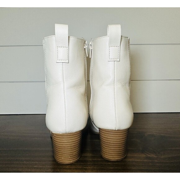 Lulus Vancy Stone Pointed Toe Mid Calf Boots Cream White Western Women's 9 - Picture 3 of 15